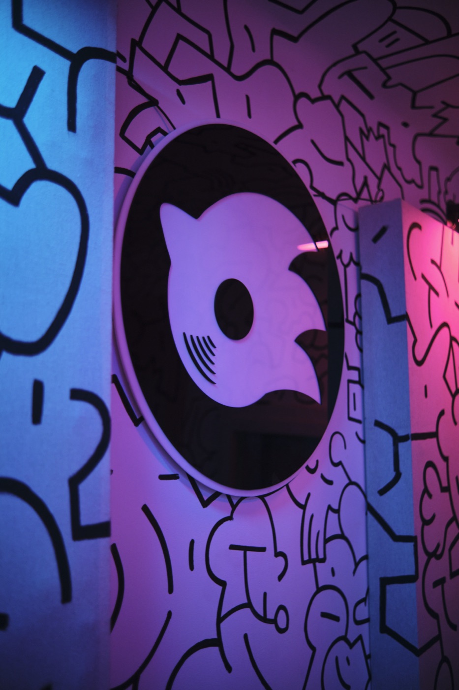 Sonic Shift logo on the doodle wall